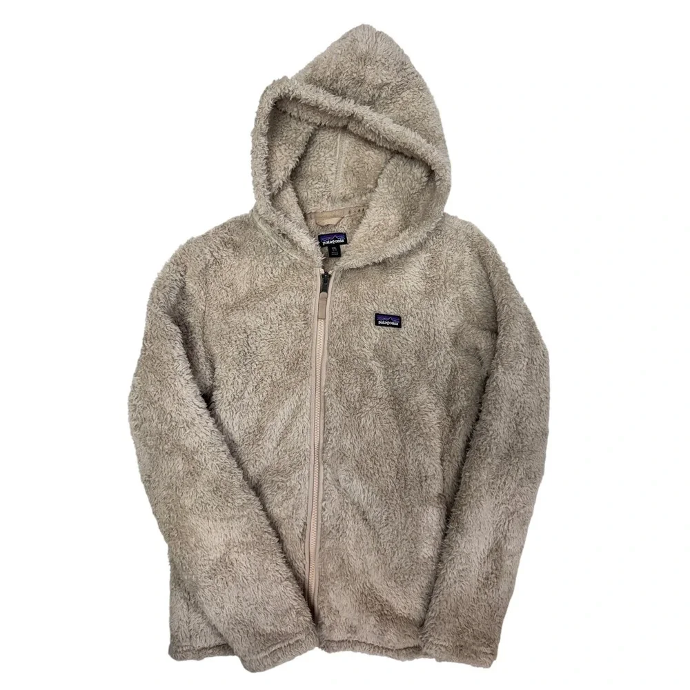Patagonia Girls' Los Gatos Hooded Fleece Jacket Shroom Taupe Size XXL 16-18‎